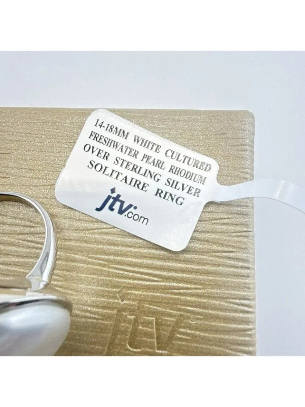 JTV Sterling Silver Ring Freshwater Pearl 18.5mm Solitaire 925 White Size 10